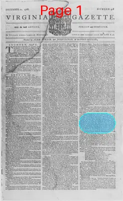 Page thumbnail for The Virginia Gazette