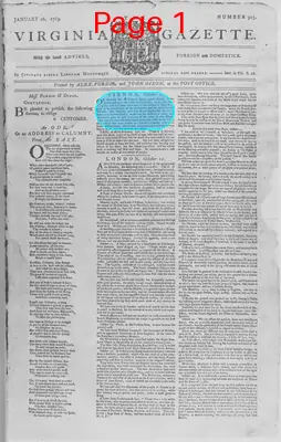 Page thumbnail for The Virginia Gazette