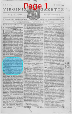 Page thumbnail for The Virginia Gazette