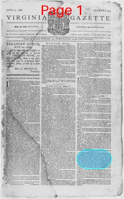 Page thumbnail for The Virginia Gazette