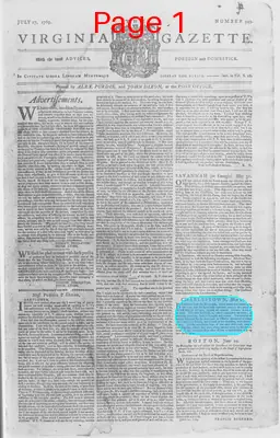 Page thumbnail for The Virginia Gazette