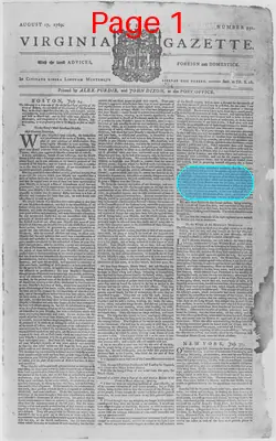 Page thumbnail for The Virginia Gazette