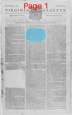 Page thumbnail for The Virginia Gazette