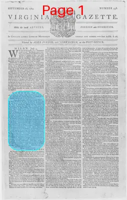 Page thumbnail for The Virginia Gazette