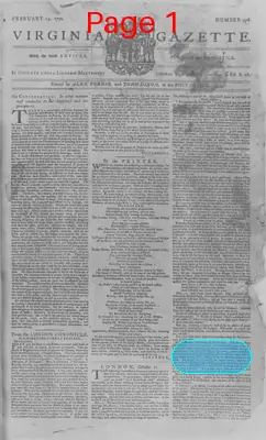 Page thumbnail for The Virginia Gazette