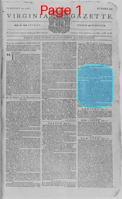 Page thumbnail for The Virginia Gazette
