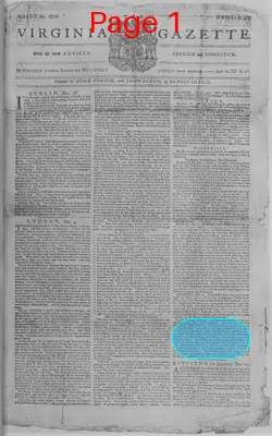 Page thumbnail for The Virginia Gazette