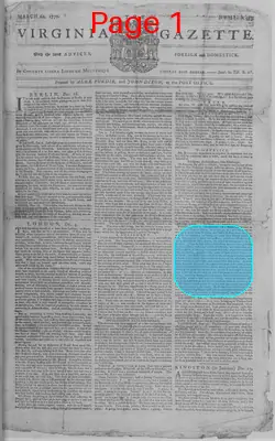 Page thumbnail for The Virginia Gazette
