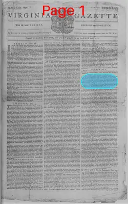 Page thumbnail for The Virginia Gazette