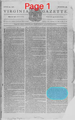 Page thumbnail for The Virginia Gazette