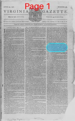 Page thumbnail for The Virginia Gazette