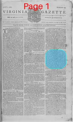 Page thumbnail for The Virginia Gazette