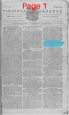 Page thumbnail for The Virginia Gazette