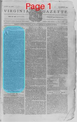 Page thumbnail for The Virginia Gazette