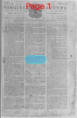 Page thumbnail for The Virginia Gazette