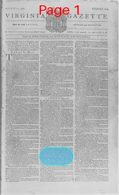 Page thumbnail for The Virginia Gazette