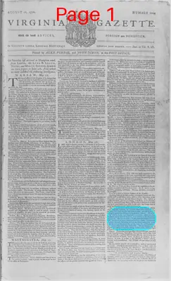 Page thumbnail for The Virginia Gazette