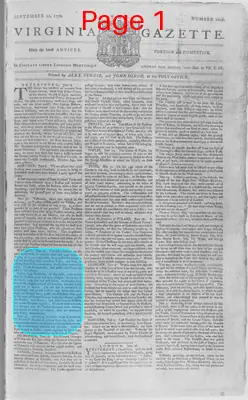Page thumbnail for The Virginia Gazette
