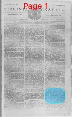 Page thumbnail for The Virginia Gazette