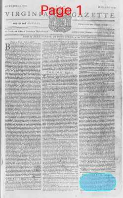 Page thumbnail for The Virginia Gazette