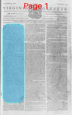 Page thumbnail for The Virginia Gazette