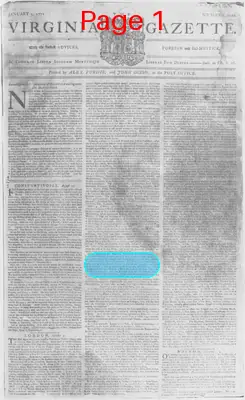 Page thumbnail for The Virginia Gazette
