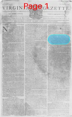 Page thumbnail for The Virginia Gazette