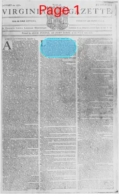 Page thumbnail for The Virginia Gazette