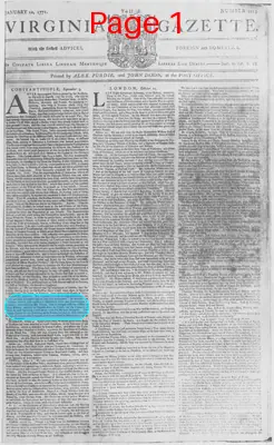 Page thumbnail for The Virginia Gazette