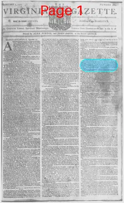 Page thumbnail for The Virginia Gazette