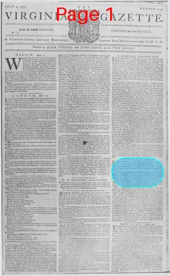 Page thumbnail for The Virginia Gazette
