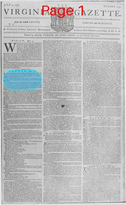 Page thumbnail for The Virginia Gazette