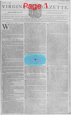 Page thumbnail for The Virginia Gazette