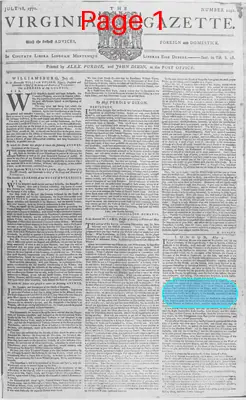 Page thumbnail for The Virginia Gazette
