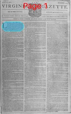 Page thumbnail for The Virginia Gazette
