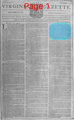 Page thumbnail for The Virginia Gazette