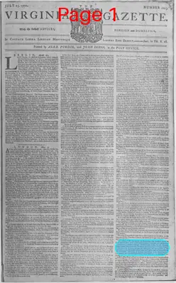 Page thumbnail for The Virginia Gazette