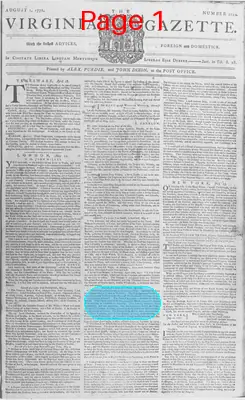 Page thumbnail for The Virginia Gazette