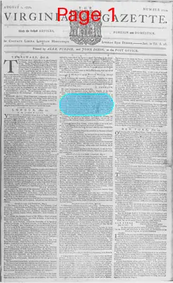 Page thumbnail for The Virginia Gazette