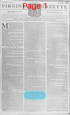 Page thumbnail for The Virginia Gazette