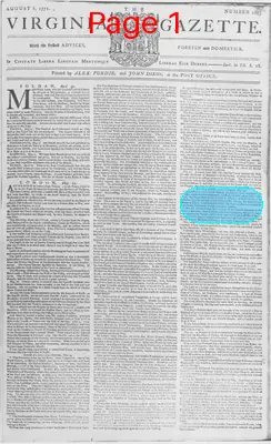 Page thumbnail for The Virginia Gazette