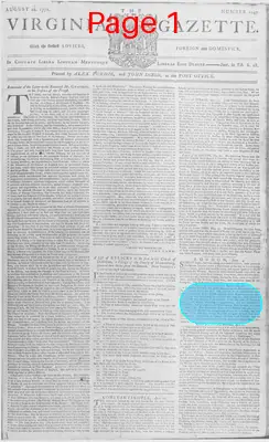 Page thumbnail for The Virginia Gazette