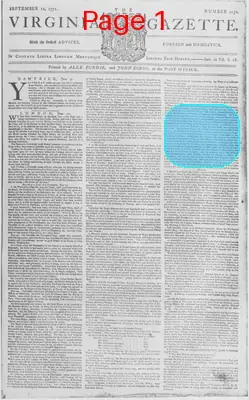 Page thumbnail for The Virginia Gazette