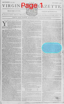 Page thumbnail for The Virginia Gazette
