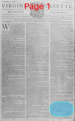 Page thumbnail for The Virginia Gazette