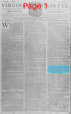 Page thumbnail for The Virginia Gazette