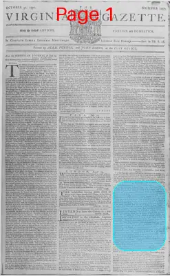 Page thumbnail for The Virginia Gazette