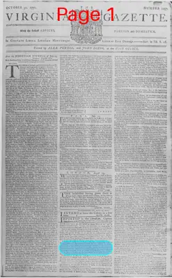 Page thumbnail for The Virginia Gazette