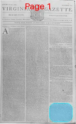 Page thumbnail for The Virginia Gazette