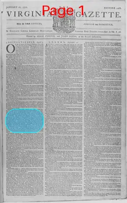 Page thumbnail for The Virginia Gazette